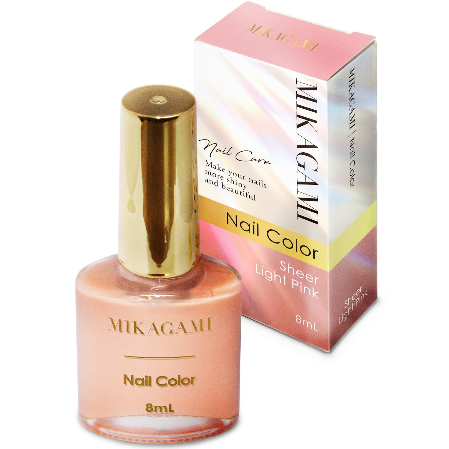 

MIKAGAMI Nail Made in 8mL Light Quick-Drying Polish, Japan, (Sheer Pink)