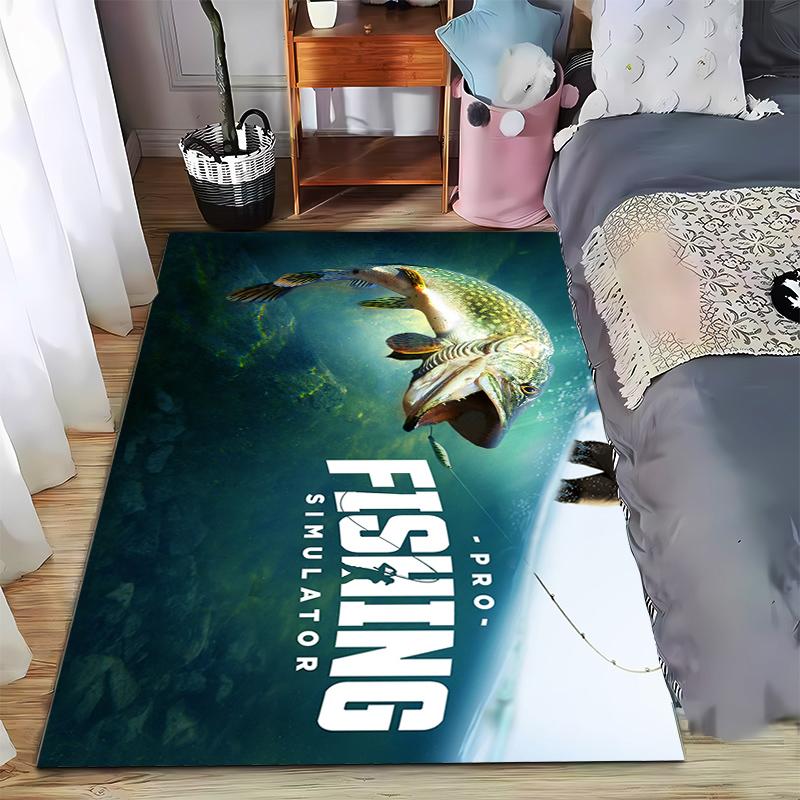 

Pro Fishing Simulator Carpet Design Suitable for use as an anti-slip game mat for living room and bedroom sofas 40x60cm( 15x23in )
