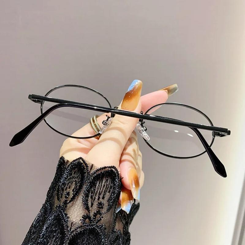 Men Women Trendy Finished Myopia Glasses Unisex Small Round Frame Eyewear Vintage Fashion Blue Light Blocking Eyeglasses 0-4.0