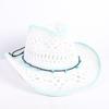 Popular European and American Fashion Hollow Woven Hat Straw Hat Men's and Women's Classic Outdoor Western Denim Straw Hat