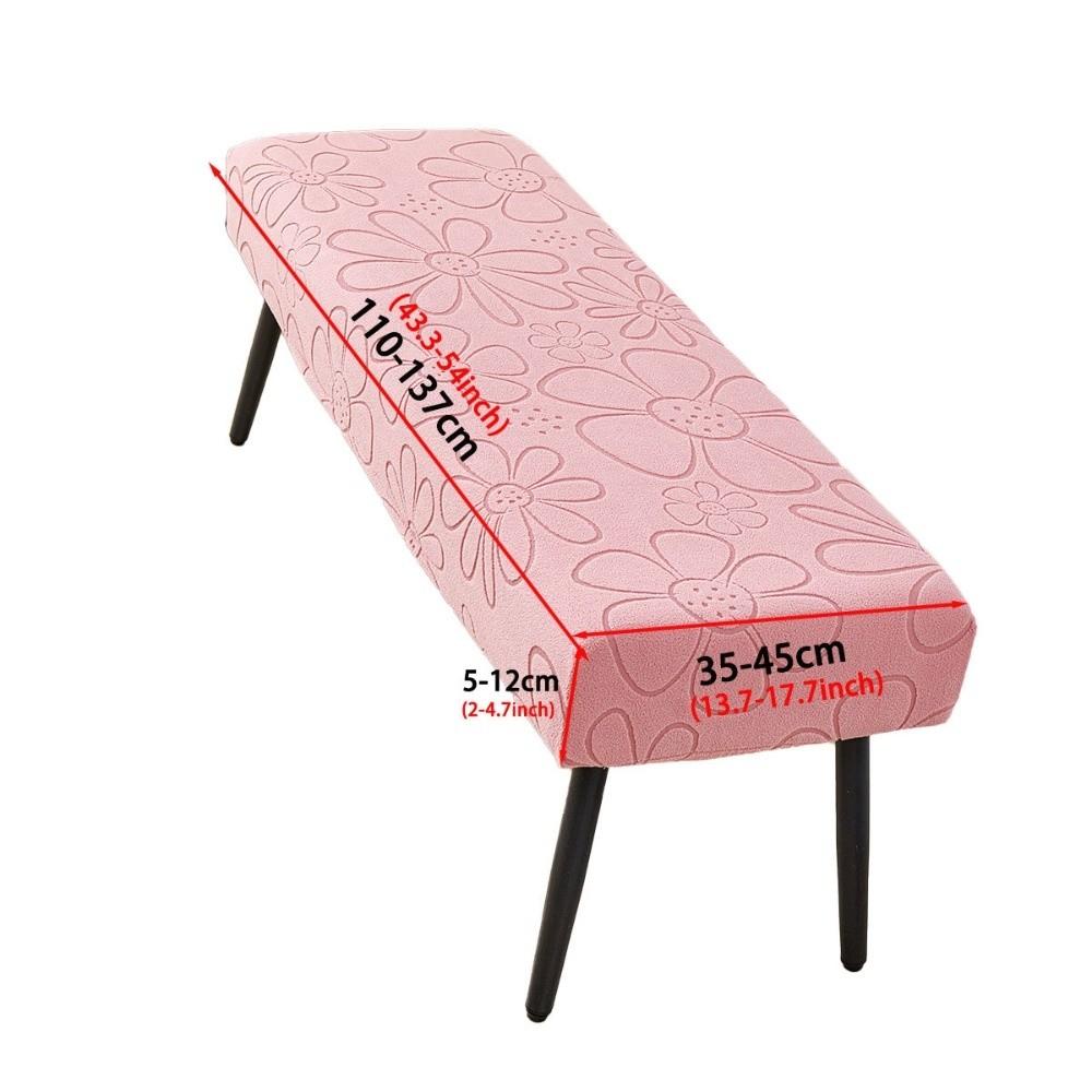 Polyester Elastic Bench Cover Stretch Flower Pattern Dining Bench Slipcover Removable Washable Bench Seat Cover Home Decor