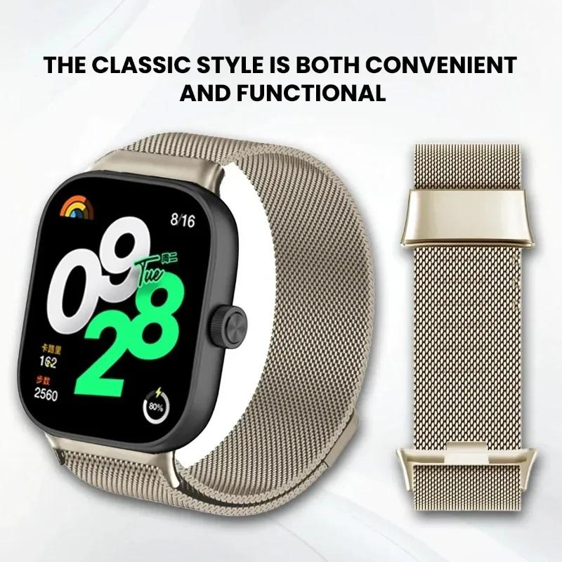 Cinturino Metallico per Xiaomi Mi Band 8/9 Pro Braccialetto Smart Magnetico Braccialetto di Ricambio in Acciaio Inossidabile per Redmin Watch 4/5 band