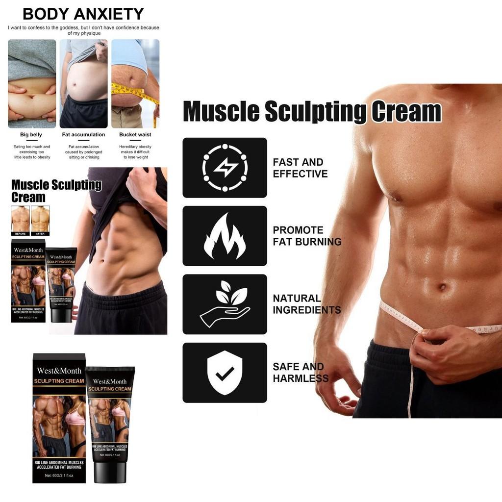 West Month Muskelformungscreme zum Straffen und Definieren der Bauchmuskeln mit schlankmachenden Eigenschaften