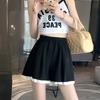 Women Lace Patchwork Shorts Elastic Summer Female Loose Wide Leg Straight Short Pants Solid Color Lady Casual High Waist Bottoms