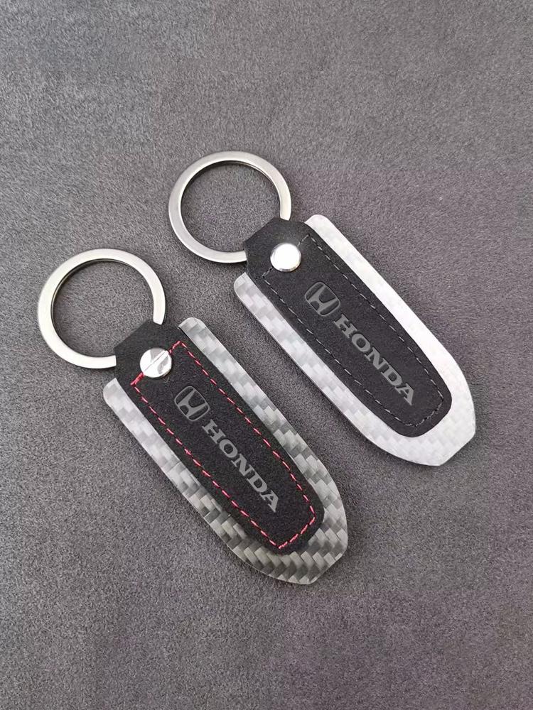Carbon Fiber Car Keychain Buckle Key Rings Buckle Gift For Honda XRV City Accord Fit Jazz Pilot CRV Odyssey Passport Shuttle HRV TT5