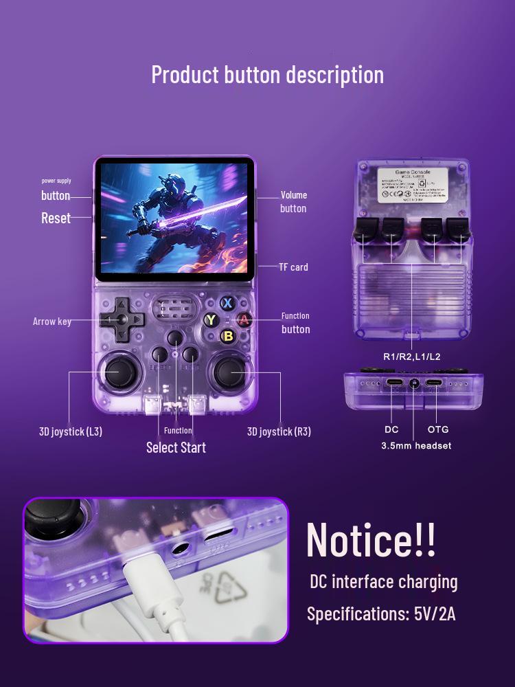 R36S Retro FC Open Source Handheld Game Console - Portable HD with Long Battery Life