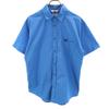 Check Pattern Short Sleeve Shirt S Blue Men's Used