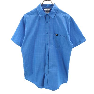 Check Pattern Short Sleeve Shirt S Blue Men's Used