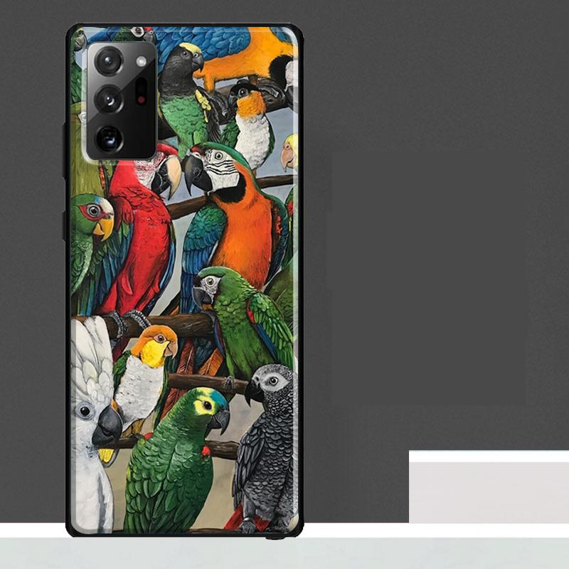 Animal Parrot Birds Case For Samsung Galaxy S25 S24 S23 Ultra S9 S10 S20 S21 S22 Plus S23 FE S25 FE Phone Cover
