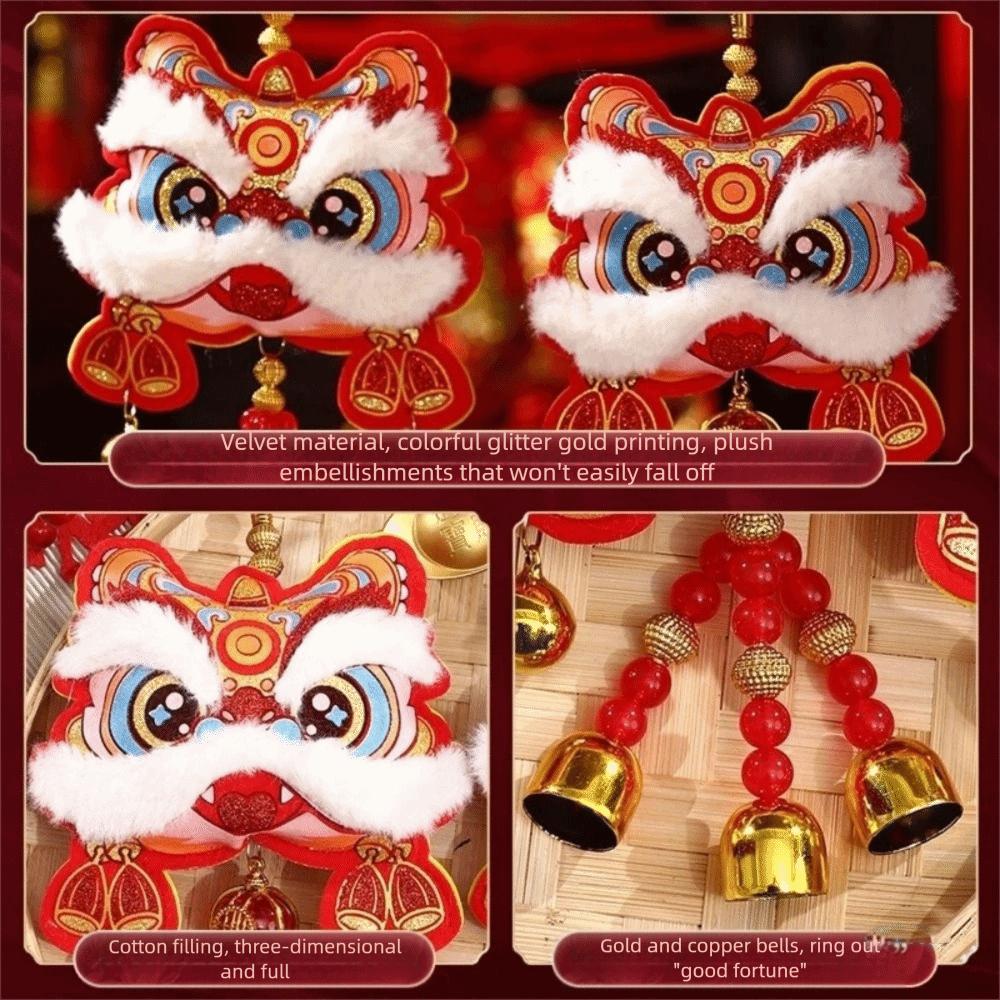 Waking Lion Chinese New Year Decoration Traditional Lunar New Year Ornament Door Decor