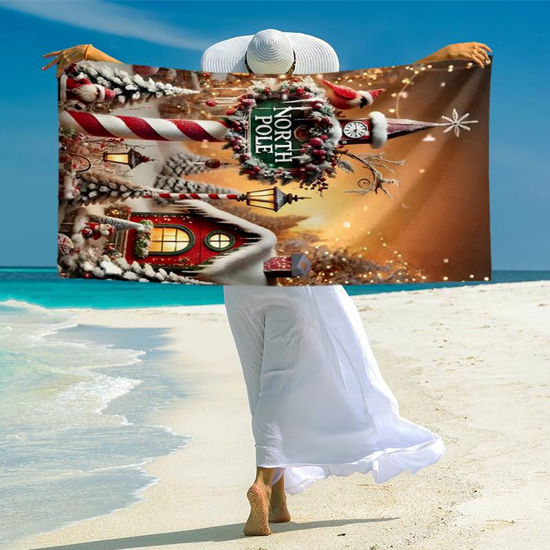 Chrismas Fashion Beach Towel: Ideal for Summer Adventures Soft, absorbent and quick drying suitable for swimming and bathing