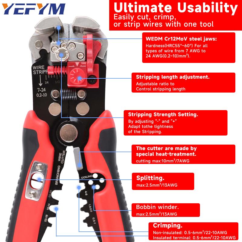5-in-1 Multifunctional Automatic Wire Stripping Pliers YES-1R Crimping Cutting Splitting And Merging Wires Tools