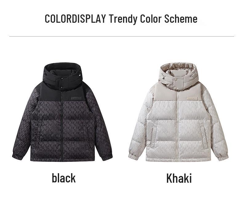 Couple Style Short Winter Down Jacket - Thick, Cold-Resistant, Hooded, 90% White Duck Down