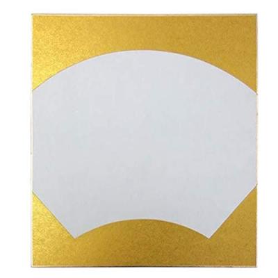 Großes Shikishi äußeres Hosho groß 242 x 273 10 Blatt (buntes Papier), goldverkrustetes Blatt, Papier, fächerförmig, mm,