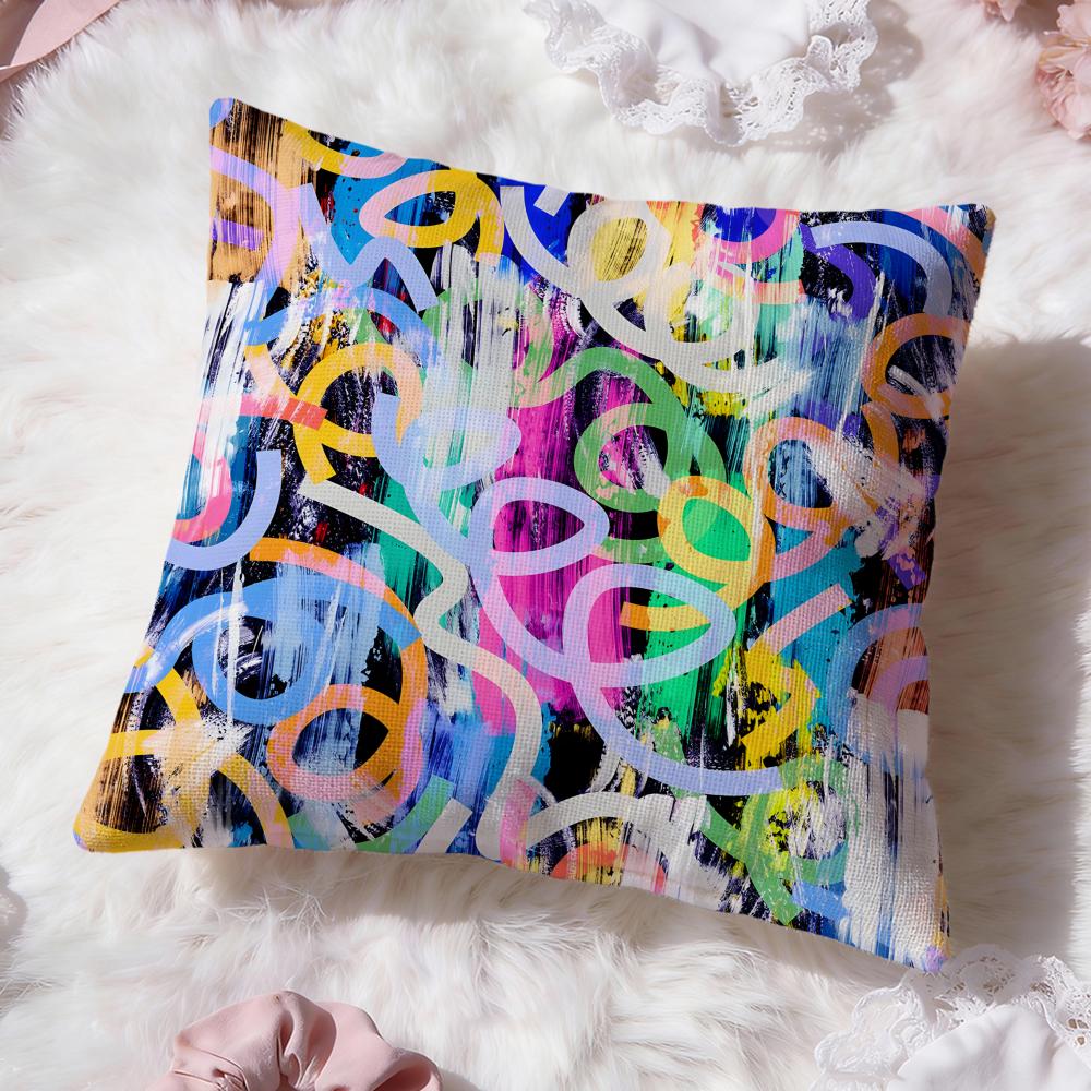 Artistic Background Patterns Cushion Cover Premium Comfort Reversible Pillow Cove Two In One Design for Any Room Car Interior