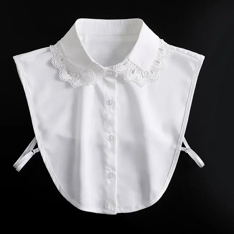 Formal False Collar Women Embroidery Faux Col Half Shirt Blouse Fake Collars Sweater Shirt Detachable Collars Accessories