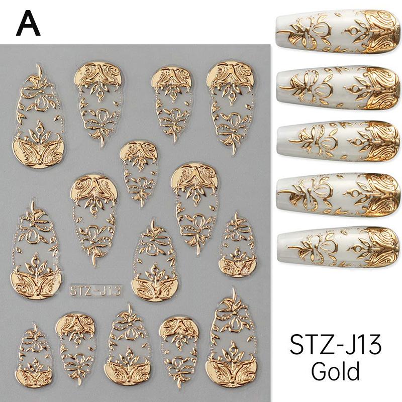 

Наклейки для ногтей Френч тип 5D Тисненые Наклейки для французского маникюра Золото Серебро Черный дизайн линии Самоклеящийся слайдер Арт для ногтей as the picture