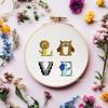 4 Sheets  Water Soluble Embroidery Stabilizers,Animal and Plant Alphabet Patterns Paper Hand Sewing Stabilizers for Beginners