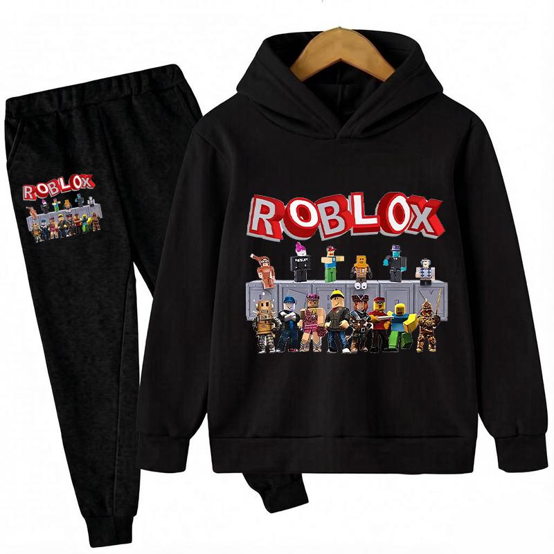 2026 autumn Hot Game Roblox Cartoon Printed Children Clothes boy Autumn/winter Hoodie Set Kid Fashion Pullover Tops+Pant Suit