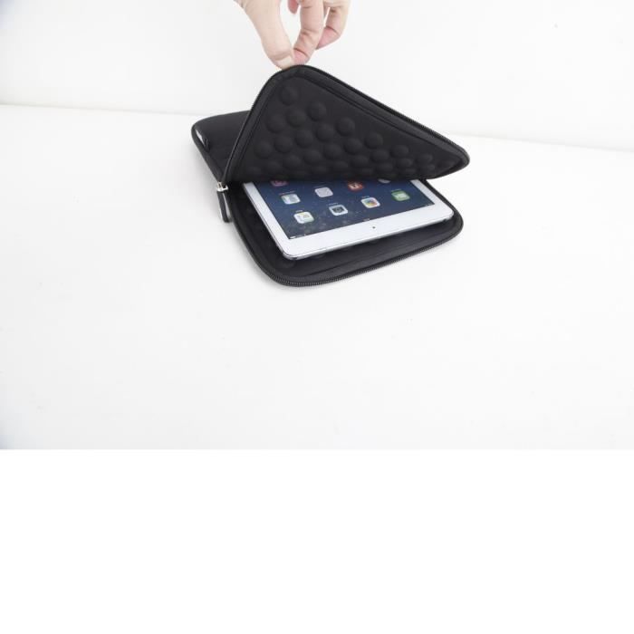 Housse universelle tablette jusqu'à 11''. Grande poche bulles antichocs. Pochette avant pour documents/objets. En Polyester RPET 600