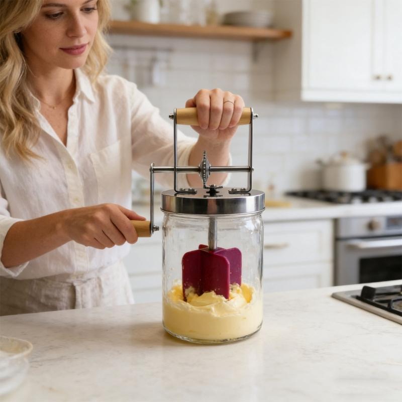 1L Fedele Combinatore Manuale per Burro Con Funzione di Sicurezza Perfetto Per gli Appassionati di Cucina Casalinga e Pasticceria