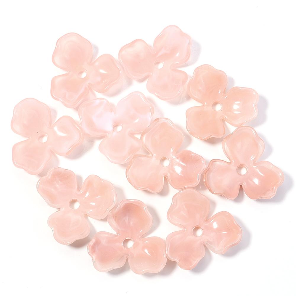 10pcs/lot Colorful Flower Acrylic Spacer Beads Three Petal Flower Loose Bead Caps For DIY Charms Earrings Necklace Accessories