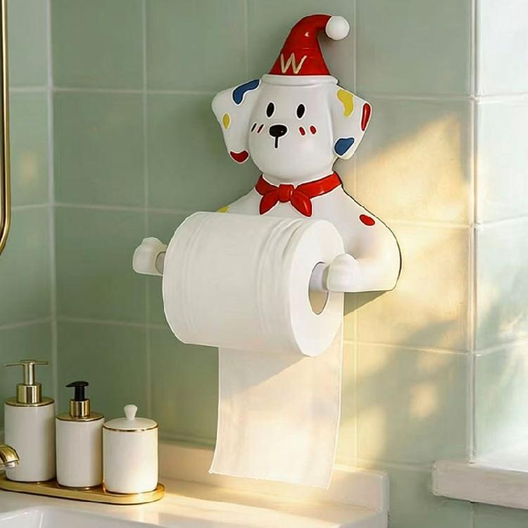 Adorable Puppy Shaped Bathroom Tissue Box No Screws Needed Suitable for Standard Rolls