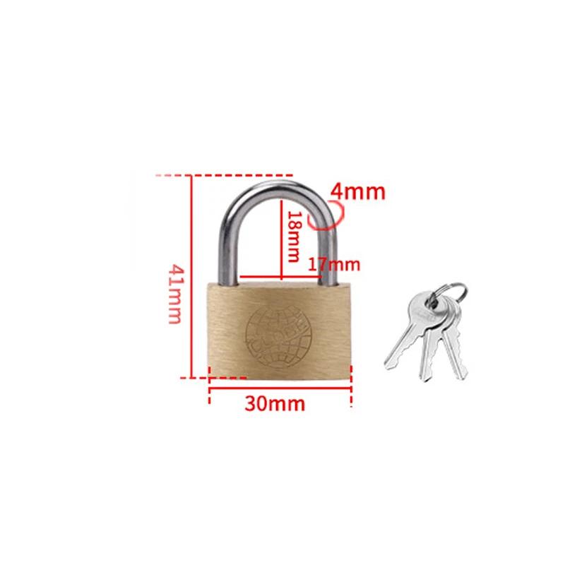 Cadenas en Cuivre Petites Serrures pour Valise Casier Quincaillerie de Bricolage 20mm 25mm 30mm 40mm 50mm Inclure 3Clés