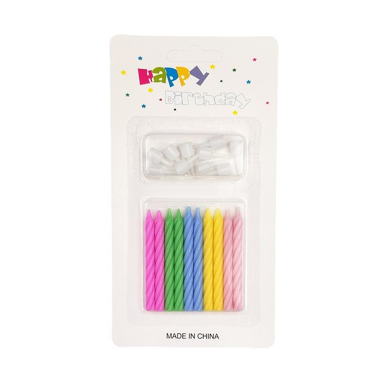 New Product Colorful Thread Birthday Candles, Creative Children's Party Color Mix 10 Pack Thread Birthday Candles
