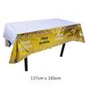 Happy Birthday Disposable Tablecloth Dot Star Printed Rectangle Desk Cloth Wipe Table Cover for Birthday Party Baby Shower Decor