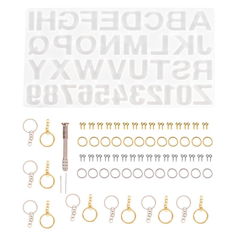 186 Pieces Silicone Resin Casting Molds Starter Kit , Alphabet Number Molds for Resin Casting, DIY Crystal Glue Jewelry Mold Set