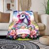 Pink Unicorn Customize Your Name Blanket Warm Comfortable Soft Blanket For Chair Office Sofa Bed Sofa Office Camping Suitable For Gifting Relatives