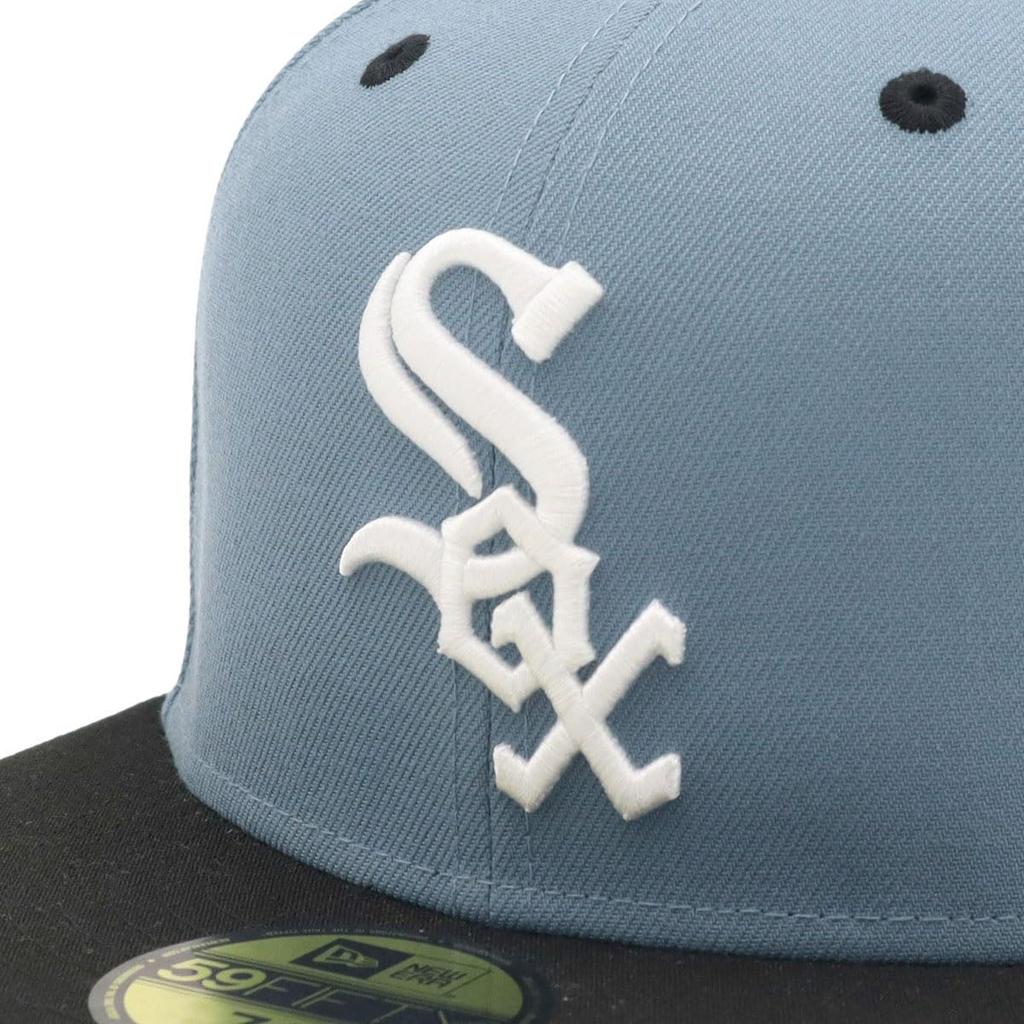 NEW ERA Cap 59FIFTY 15131509 NER37C4035 Chicago White Sox Faded blue Black Side Patch 2Tone Under Visor 7 3/8