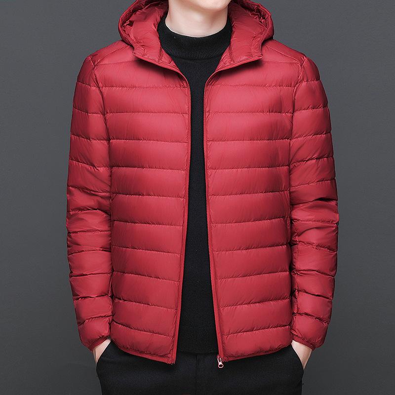 Down Jacket Men's Autumn and Winter Couples Fashionable Casual Comfortable Lightweight Non Running Down Hooded Lightweight Men's Warm Top