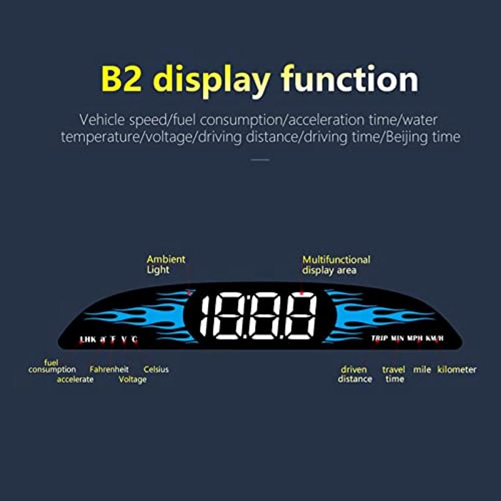 Head Up Display Car New OBD Speedometer HUD Head-up Display B2 Multi-Functions Car Diagnostic Detector Speedometer Safe Driving