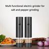 Button Touch Electric Spices Grinder for Salt & Pepper, Clear Chamber Rechargeable Pepper Mill for Desktop Seasoning and Kitchen Preps
