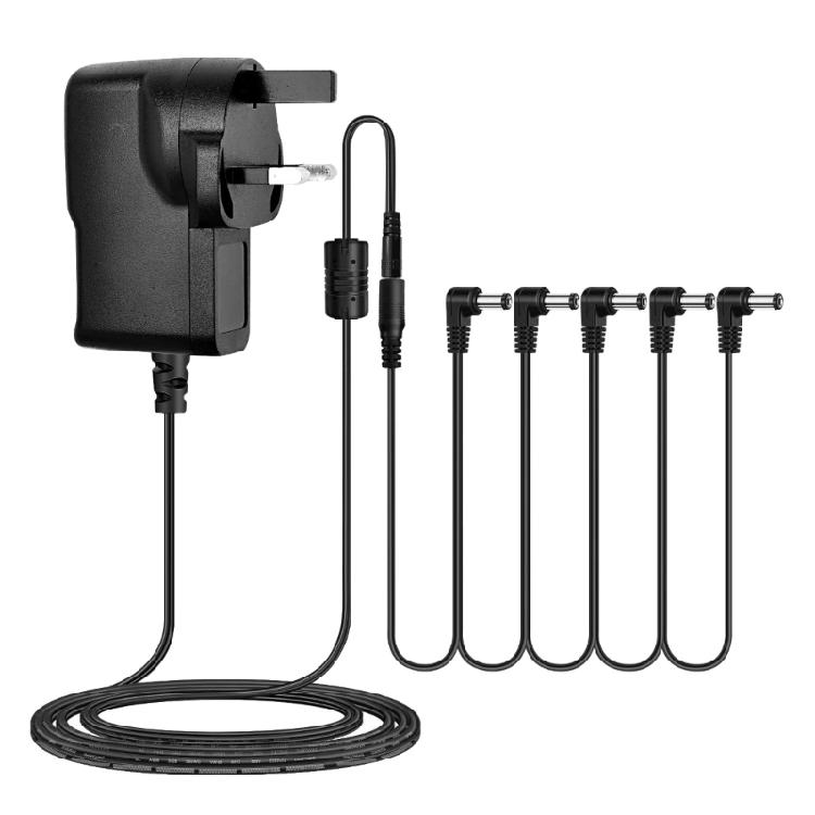 9VDC1A Tip Negative 5 Way Daisys Chain Cables Guitar Effect Pedal Power Adapter