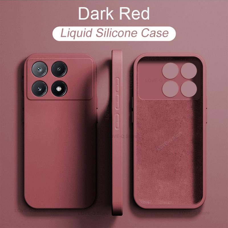 

Защитный мягкий чехол для Poco X6 Pocox6 Pro Чехол жидкий силиконовый чехол для телефона For poco X6 pro 5G темно-красного