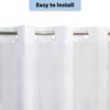 YISURE Split Shower Curtain for Bath Sliding Transfer Benches, White Polyester 80x74 Bath Curtain with Two 13.4x11.8-Separated-Away Slits at Bottom,