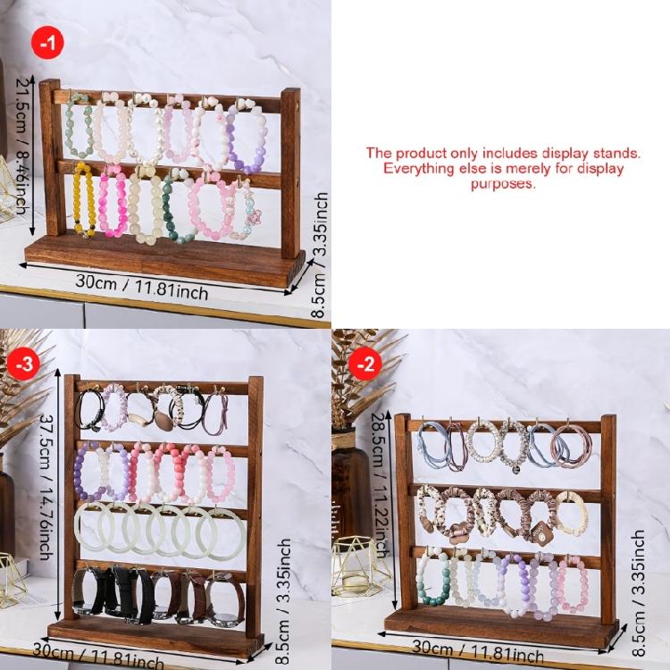 Sophisticated Wooden Jewelry HolderOrganizer For Exhibiting Earrings Necklaces And Keychains In Stores Or Homes