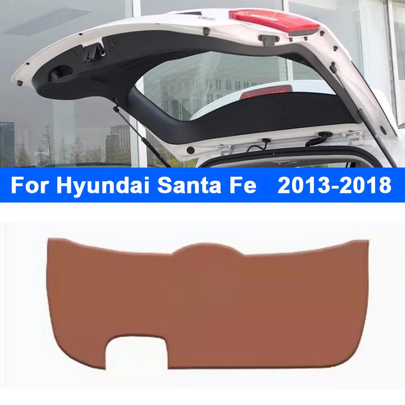2024 New Car Trunk Mat For Hyundai Santa Fe 2010-2024 Leather Anti-Kick Protective Pad Waterproof Tailgate Cover Interior Modifi