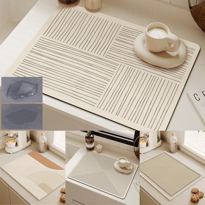 Sneldrogend Absorberend Keukentafelgerei Waterdichte Mat Koffiekopje Afdruipmat Warmte-isolatie Antislipmat Tafelgerei Matten