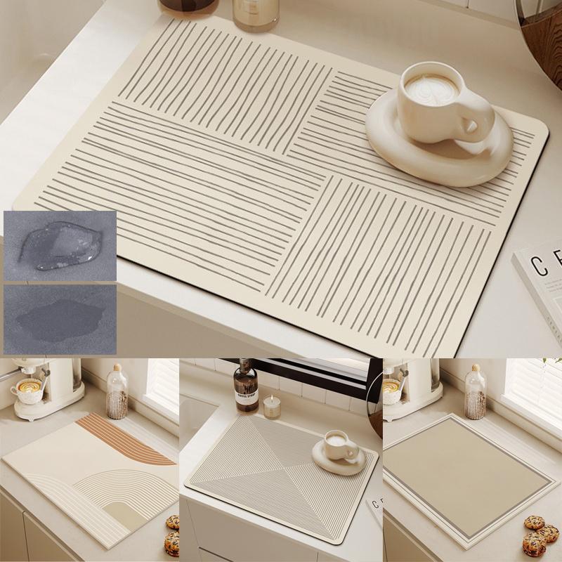 Sneldrogend Absorberend Keukentafelgerei Waterdichte Mat Koffiekopje Afdruipmat Warmte-isolatie Antislipmat Tafelgerei Matten