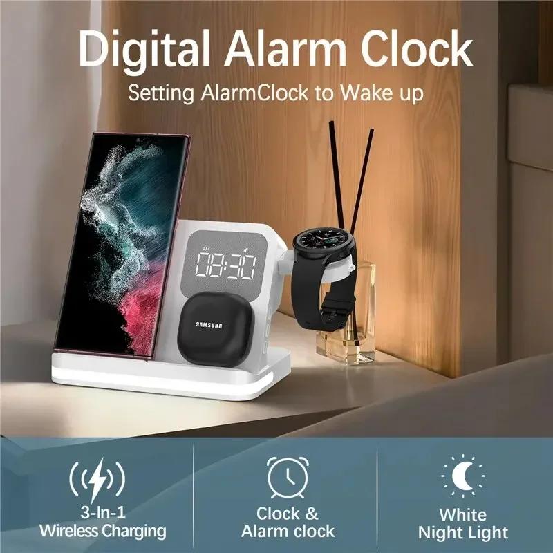 Soporte Cargador Inalámbrico Para iPhone 15 14 Samsung S23 S22 Ultra Fold Z Flip Galaxy Watch iWatch Active Buds Estación de Carga Rápida