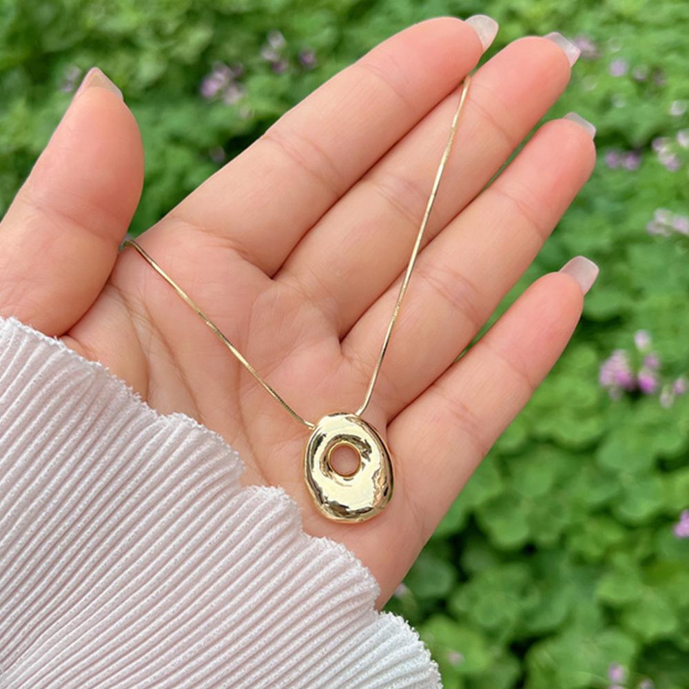 18K Gold Copper-Plated A-Z Balloon Bubble Alphabet Pendant Necklace, 2024 Stylish Glossy Design.