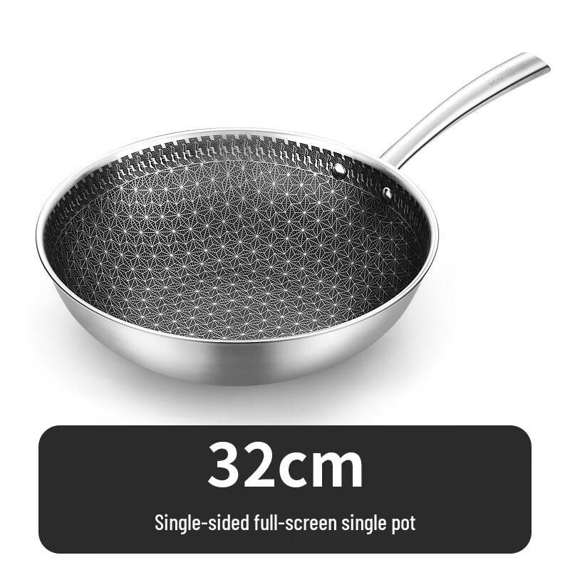 

ZISIZ 32 см Вок из нержавеющей стали для жарки