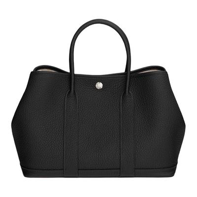 HERMES Garden Party Negonda Calfskin Handbag 30 Women's 89 Noir Black H051568CK89