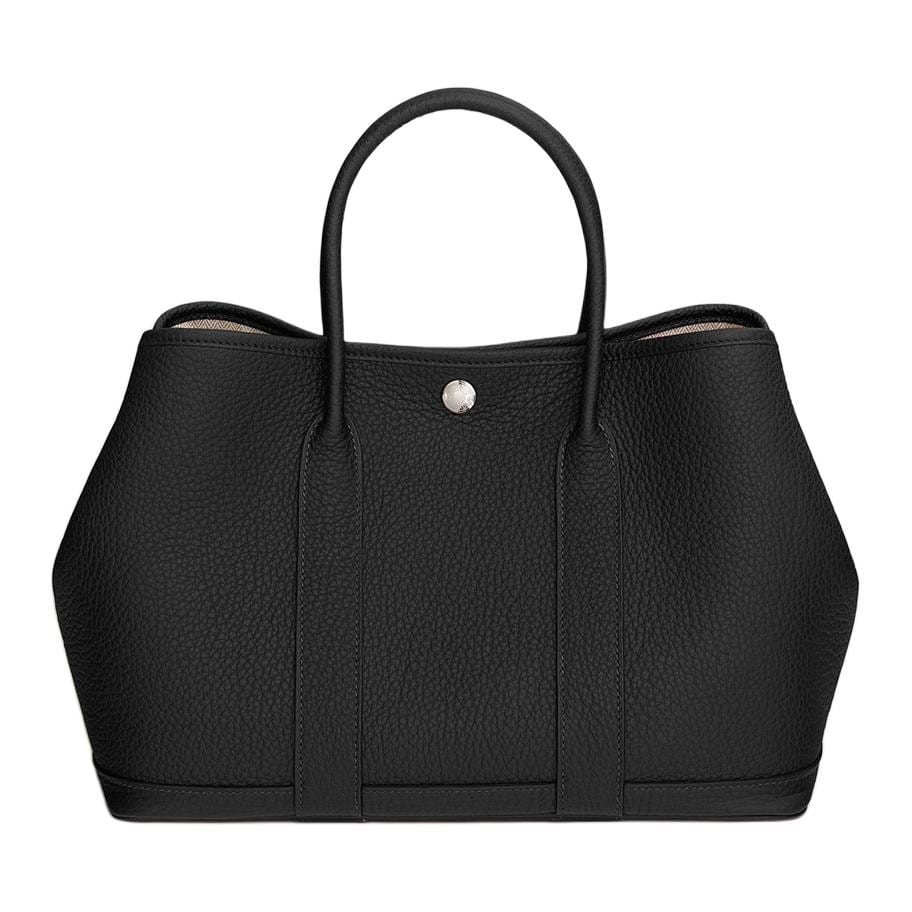 HERMES Garden Party Negonda Calfskin Handbag 30 Women's 89 Noir Black H051568CK89