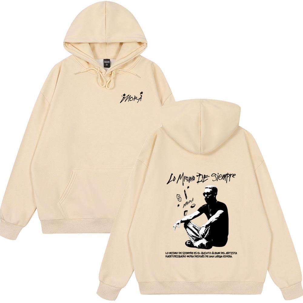 Rapper Mora Lo Mismo De Siempre Album Merch Hoodies Herren Damen Kleidung Langarm Sweatshirts Harajuku Übergroße Streetwear