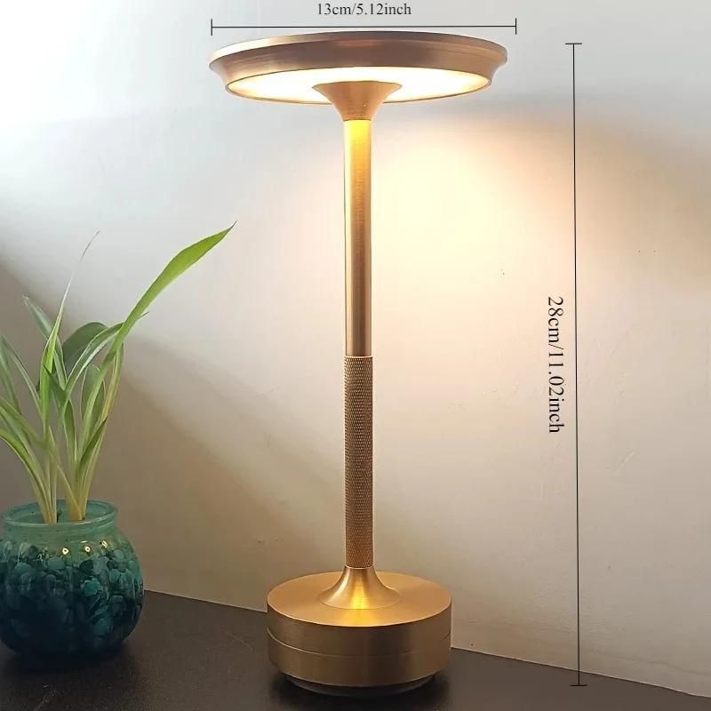 Rechargeable LED Desk Lamp Touch Dimming USB Portable Coffee Waterproof Bar Vintage Room Decoration Atmosphere Night Light